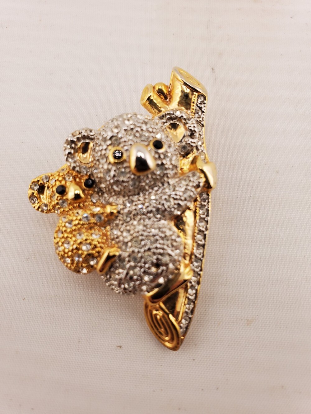 Two Tone Koala & Baby Brooch